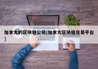 加拿大的区块链公司[加拿大区块链交易平台]